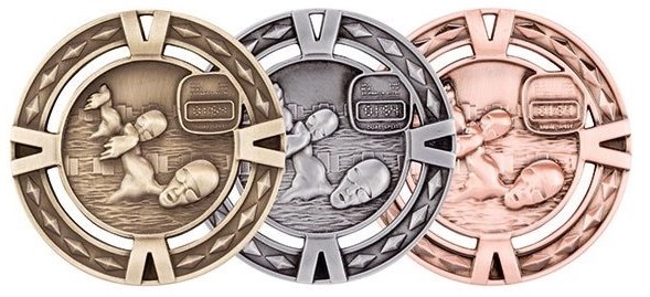 Zwemmen Medaille Luxe MM1035 goud-zilver-brons Ø 60 mm